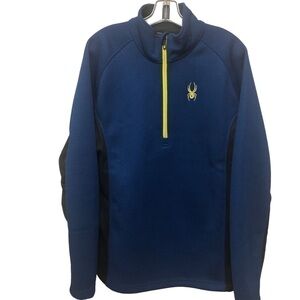 Spyder Men’s Knit Blue Outbound Core 1/4 Zip Pullover Sweatshirt Jacket Mens L